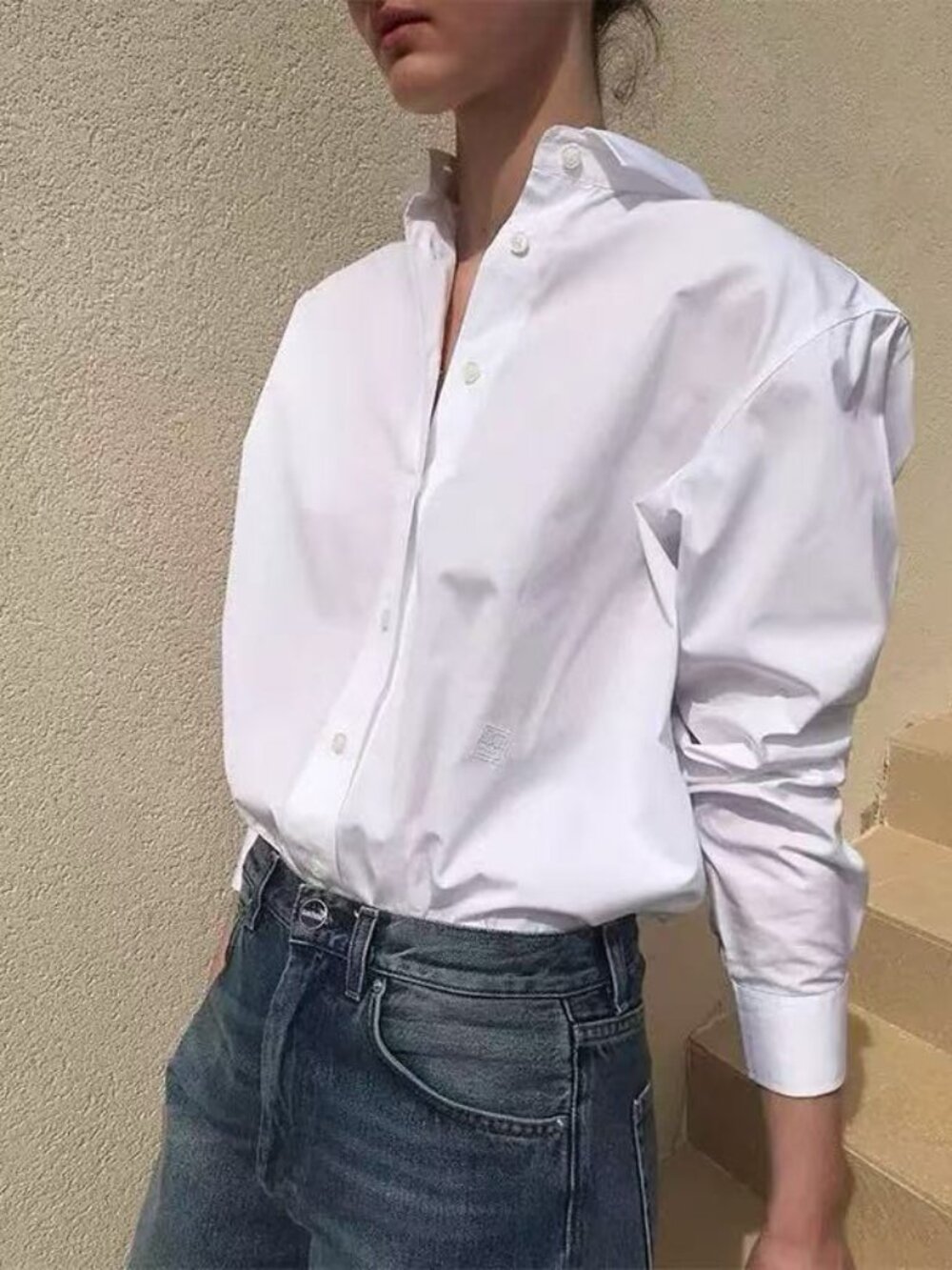 Toteme Striped Long-Sleeve Button-Up Shirt - White  size 34